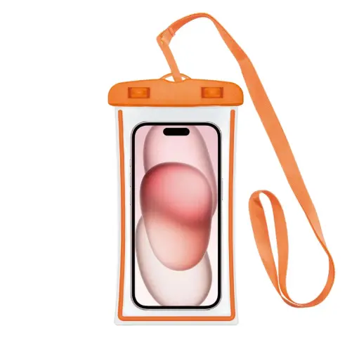 [8021735208174] Celly Transparent Waterproof Case To 6.7'' Orange SPLASHBAG24ORF