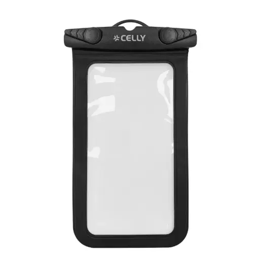 [8021735229025] Celly Custodia Impermeabile Trasparente Fino A 7'' Black SPLASHBAG26BK