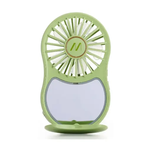 [8021735217770] Muitomas Mini Portable Fan With Mirror And Light Green MIRRORFANGN