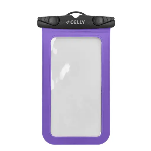 [8021735228998] Celly Transparent Waterproof Case To 7'' Lilac SPLASHBAG26LI