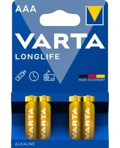 [4008496525072] Varta Batteria Ministilo AAA LongLife Alcalina 4 Pz LR03 MN2400