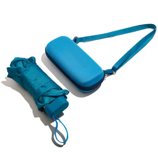 [8021735210085] Muitomas Folding Umbrella with Included Case Blue UMBRCASEBL