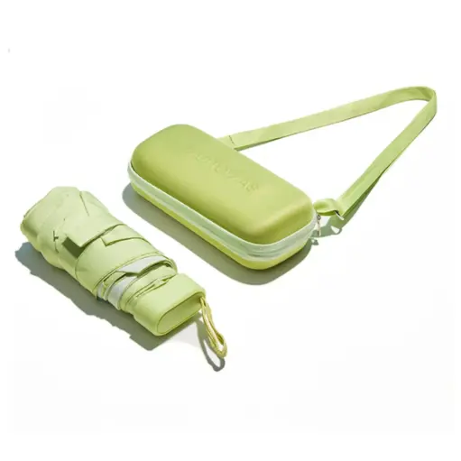 [8021735210429] Muitomas Folding Umbrella with Included Case Green UMBRCASEGN