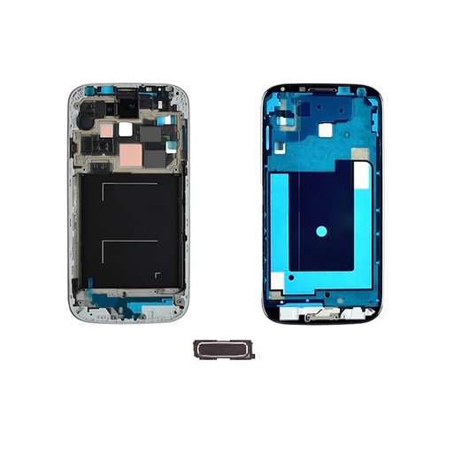 [2525] Front cover frame Samsung S4 I9505 blu con tasto