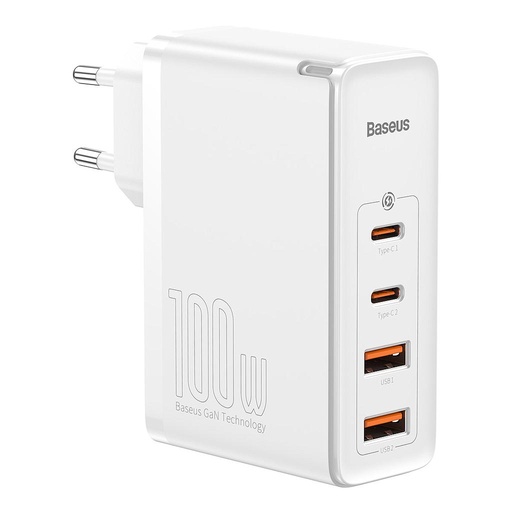 [6953156204690] Baseus Charger 4 Ports (2 USB+2 USB-C) 100W GaN2 Pro White CCGAN2P-L02