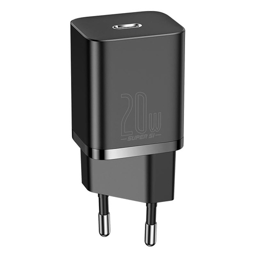 [6953156229990] Baseus Charger USB-C 20W Super-Si QC Black CCSUP-B01