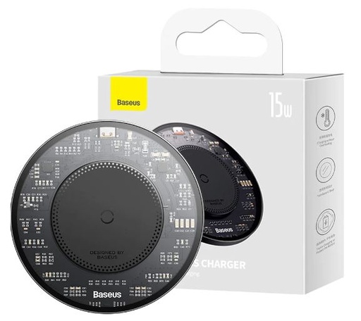 [6932172624507] Baseus Caricabatterie Wireless 15W Simple 2 + Cavo Type-C To Type-C Cluster Black CCJJ050001