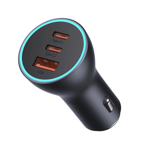 [6932172610289] Baseus Charger for Auto 2 Ports (USB+2 USB-C) 65W Golden Contactor Pro Gray CGJP010013