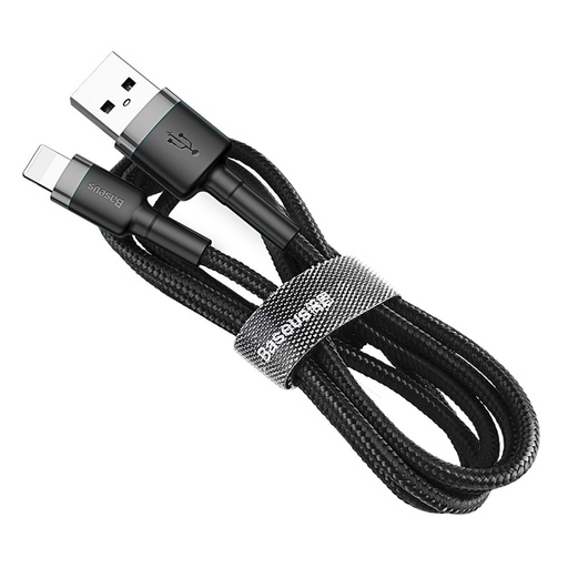 [6953156296305] Baseus Cavo Dati Lightning (3m) 2A Cafule Grey Black CALKLF-RG1
