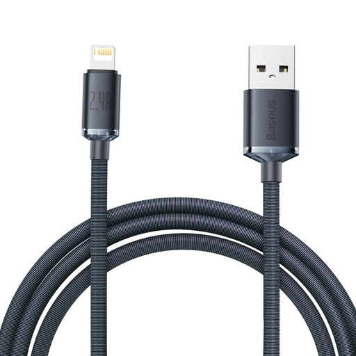 [6932172602710] Baseus Data Cable Crystal Shine Lightning 2.4A 2mt black CAJY000101