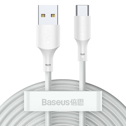 [6953156230309] Baseus Cavo Dati Type-C 5A 1.5mt simple wisdom white set. 2 pz TZCATZJ-02