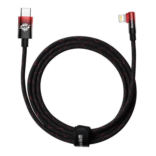 [6932172612382] Baseus Cavo Dati Type-C to Lightning 20W 2mt MVP 2 Elbow-shaped red black CAVP000320