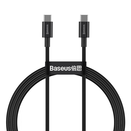 [6953156208438] Baseus Cavo Dati Type-C to Type-C (1m) 100W Superior Black CATYS-B01