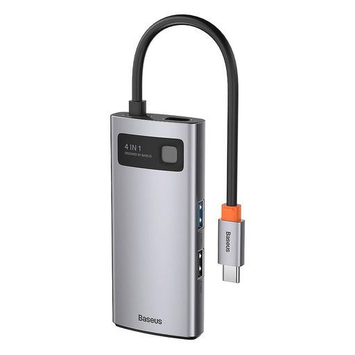 [6953156204621] Baseus Hub Type-C 4 in 1 con 1 USB 3.0, 1 USB 2.0, 1 HDMI black CAHUB-CY0G