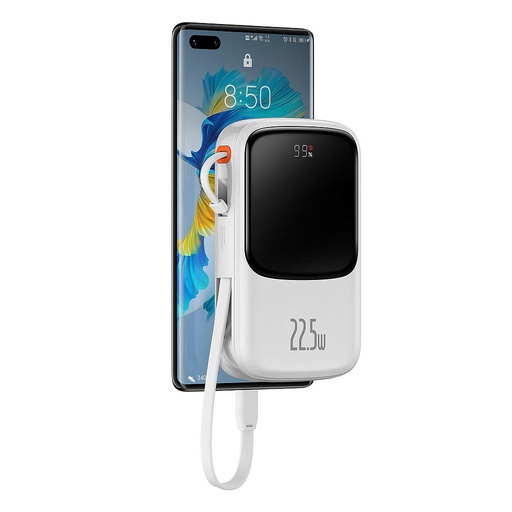 [6932172620684] Baseus Power Bank 20000 mAh 22.5W Qpow Pro con Cavo Dati Type-C built-in white PPQD060302