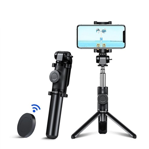 [6953156216990] Baseus Selfie Stick with Tripod Telescopic Stand and Bluetooth remote control black SUDYZP-E01