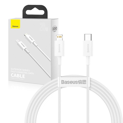 [6953156205314] Baseus Cavo Dati Type-C to Lightning (1m) 20W Superior Series White CATLYS-A02