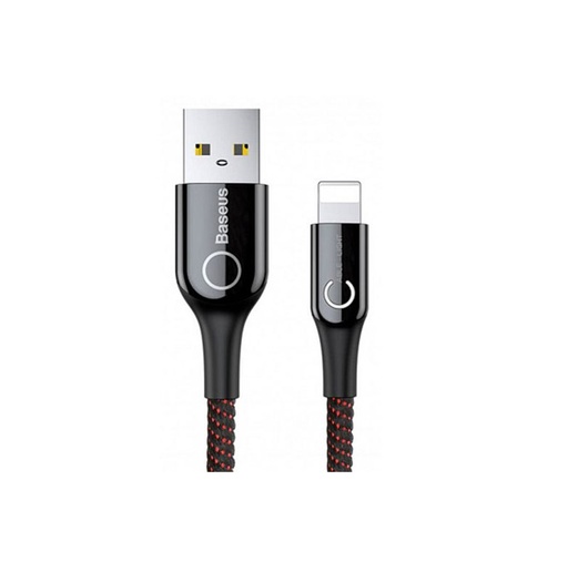 [6953156275652] Baseus C-shaped Light Intelligent power-off data cable Lightning 2.4A 1mt black CALCD-01