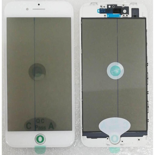 [5601] Vetro Lcd per iPhone 8 white con frame, oca e polarizer