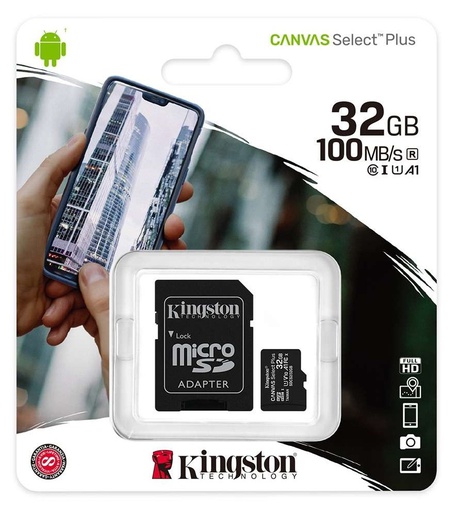 [740617298680] Kingston Micro SD 32GB canvas select plus SDCS2/32GB