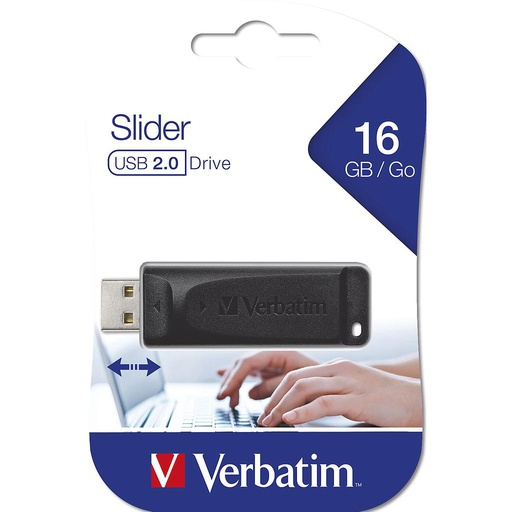 [023942986966] Verbatim PenDrive 16GB 2.0 Slider 98696