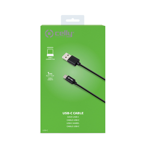 [8021735715559] Data cable Type-C Celly USB-C 1mt black