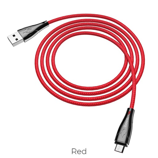 [6931474716194] Hoco data cable micro USB 3.0A 1.2mt blaze magnetic red U75